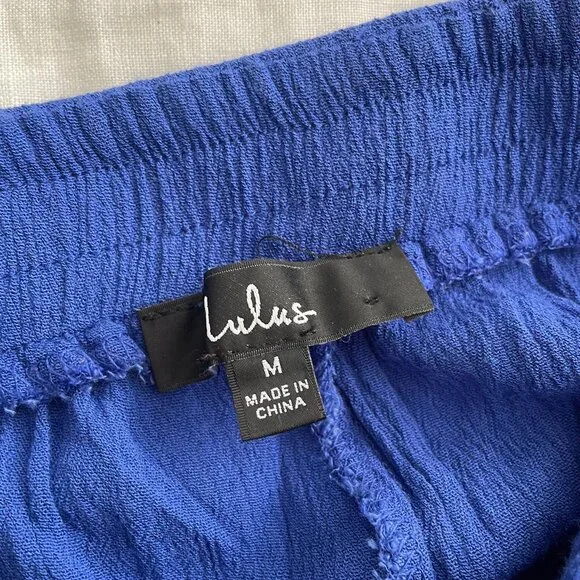 Lulus Lolinda Halter Convertible Jumpsuit Size Medium Blue Gauze - Picture 11 of 13